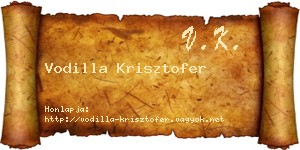 Vodilla Krisztofer névjegykártya