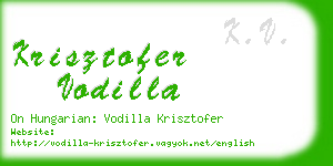 krisztofer vodilla business card